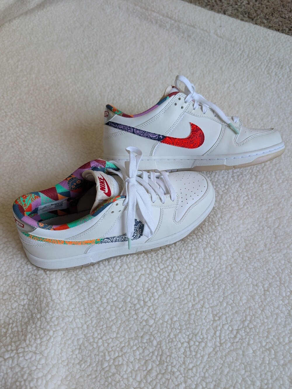 LIKE NEW Nike Dunk Low GS Multi-Color Paisley Youth Sneakers